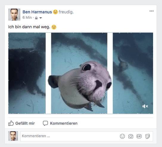 Facebook Beitrag, der Aufmerksamkeit erregt