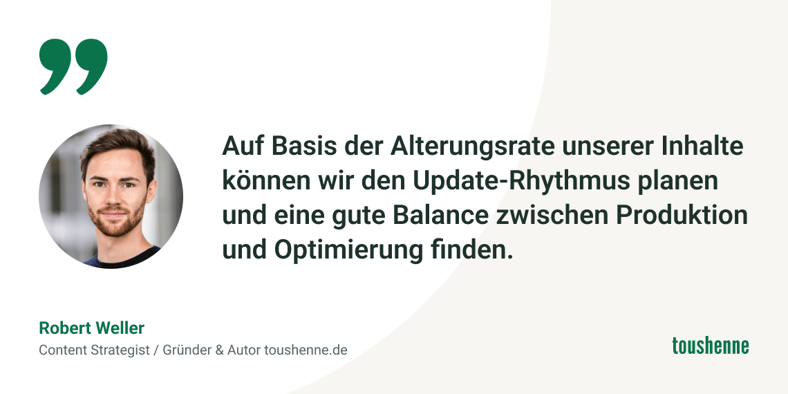 Zitat von Robert Weller zur Alterung digitaler Inhalte (Content Decay)