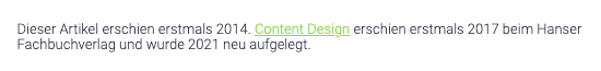 Screenshot: Hinweis auf Aktualität eines Artikels