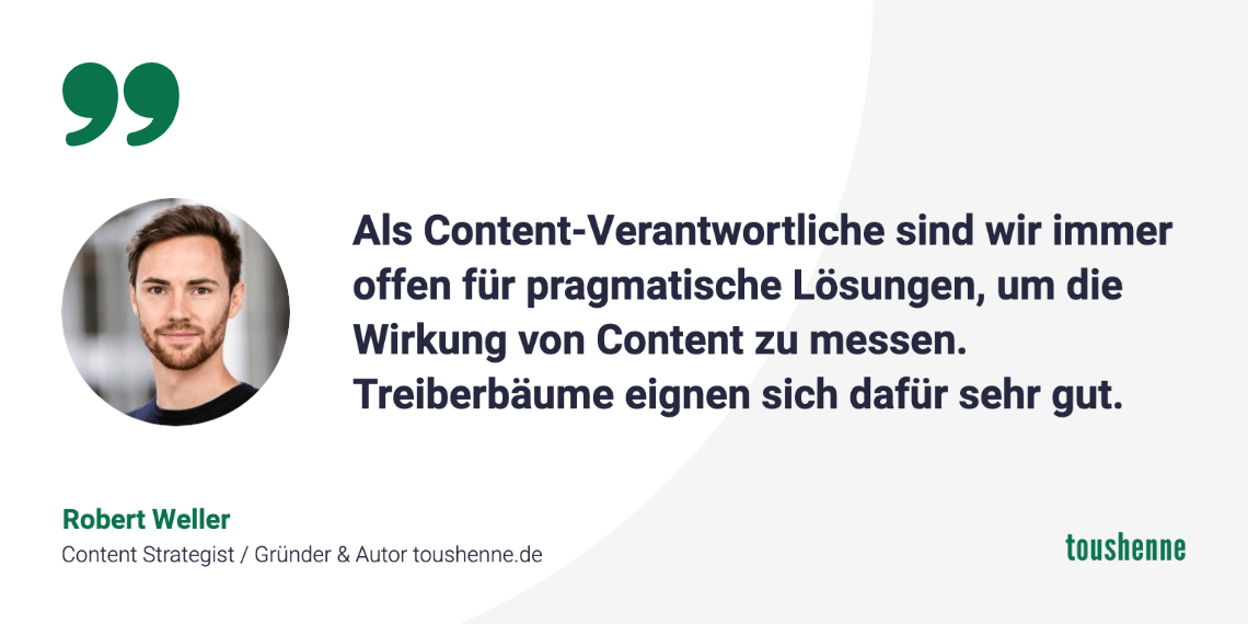 Zitat von Robert Weller zu Treiberbäumen im Content Marketing