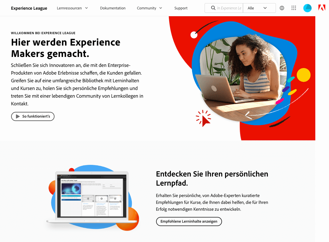 Screenshot: Adobe Experience League