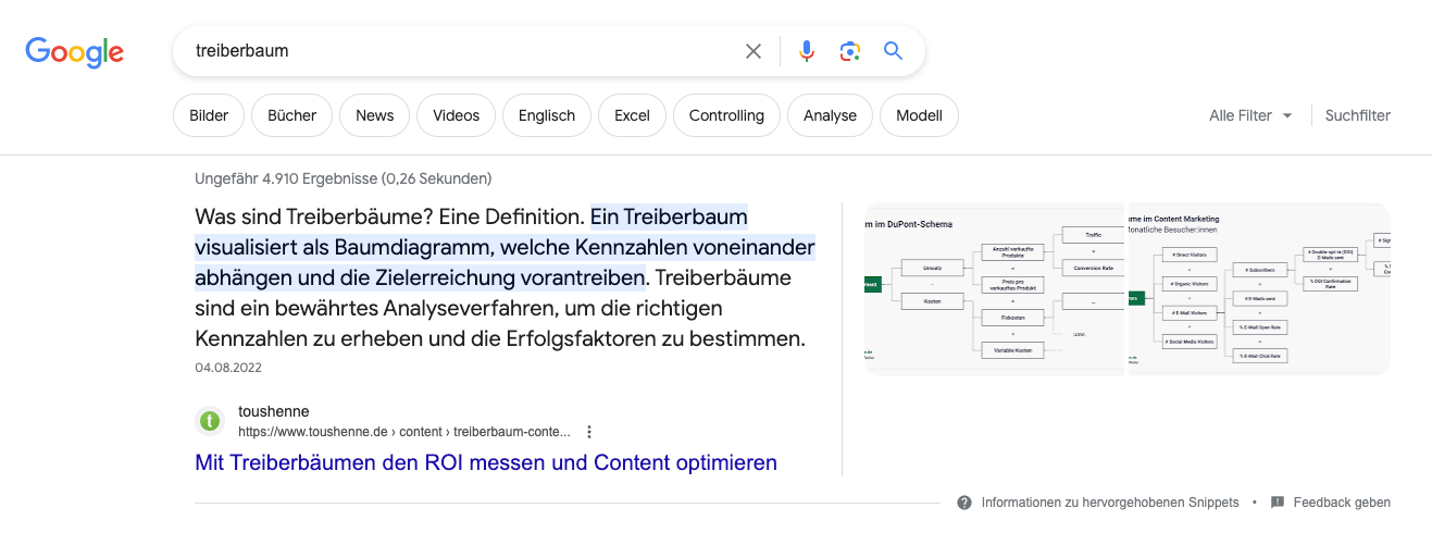 SERP-Screenshot zu "Treiberbaum"
