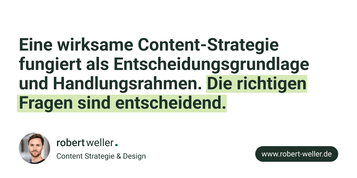 Titelbild: Content-Strategie als Entscheidungsgrundlage