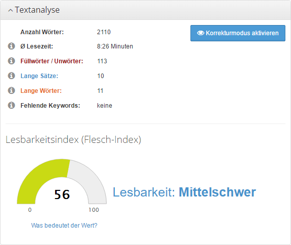 Content Scoring mit contentbird