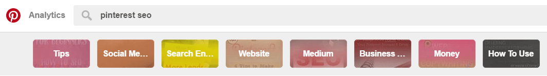 Pinterest Guided Search - Keyword Vorschläge
