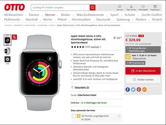 Produktseite auf otto.de