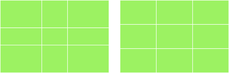 Phi Grid und Drittel Raster