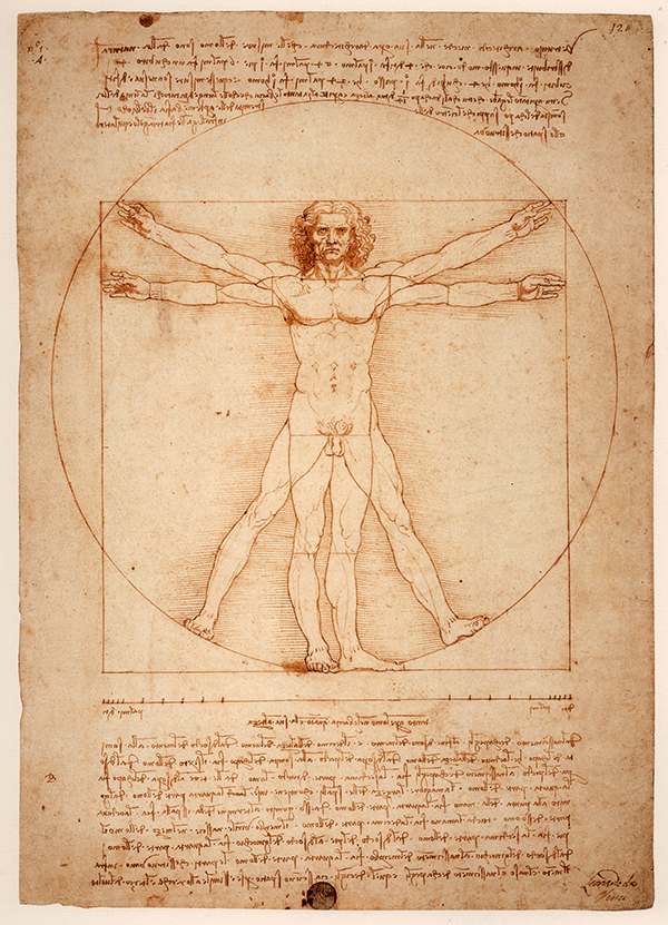 Der vitruvianische Mensch von Leonardo da Vinci
