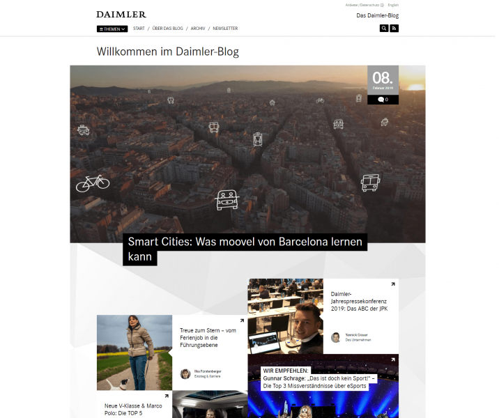 Daimler Blog Screenshot
