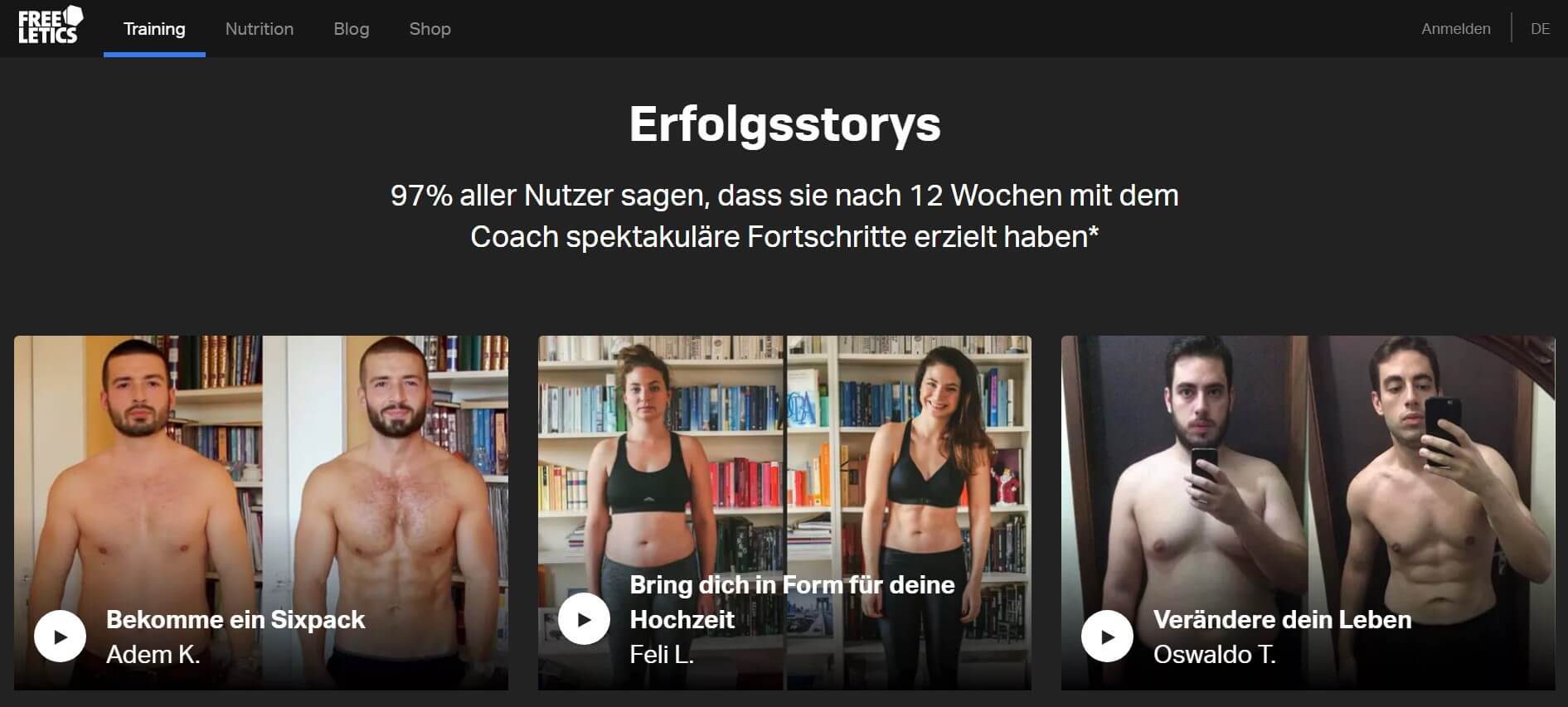 Freeletics Vorher-Nachher-Vergleich