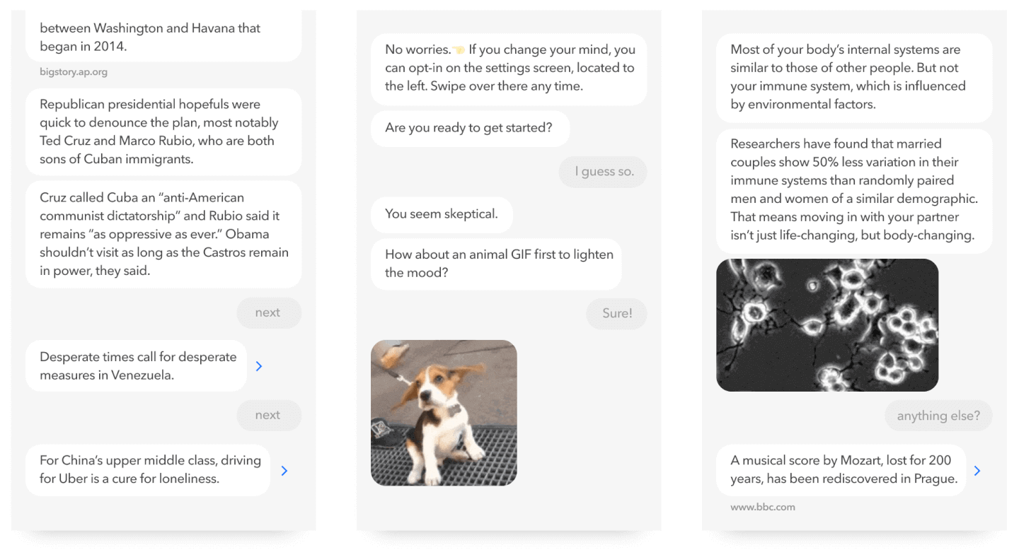 Screenshot: Quartz News im Messenger