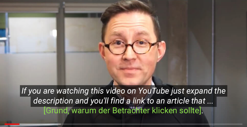 Ein Beispiel für eine Handlungsaufforderung in Videos