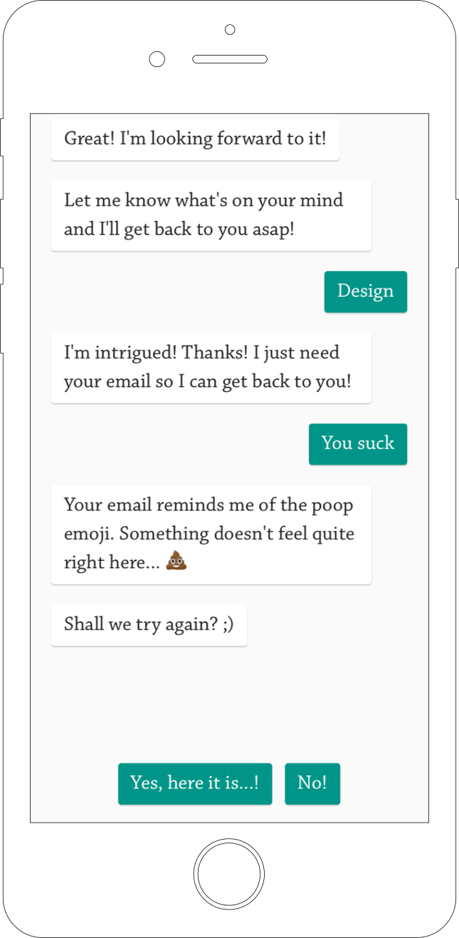 Screenshot von Adrian Zumbrunnens Chatbot