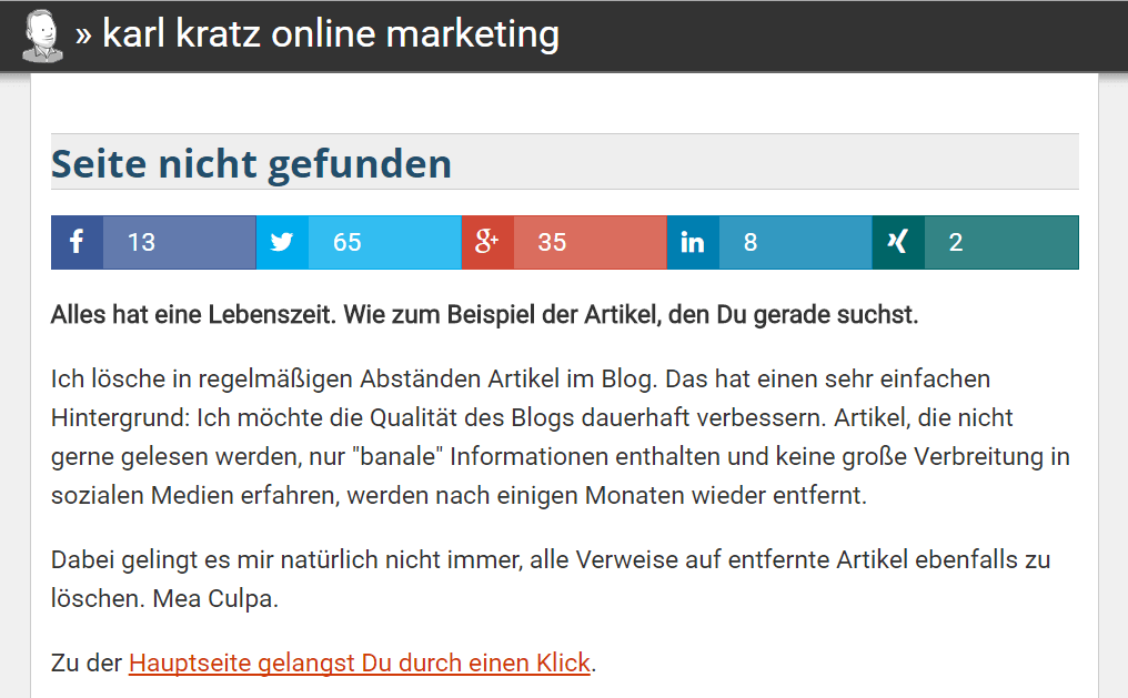 Fehlerseite bei Karl Kratz