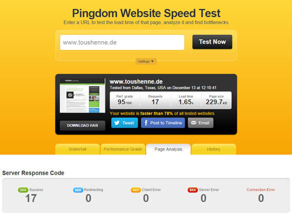 Pingdom Website Speed Test